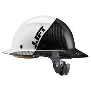 Dax Hard Hats Hard Hat Carbon Fiber Full Brim 50-50 (White/Black) HDF50C-19WC